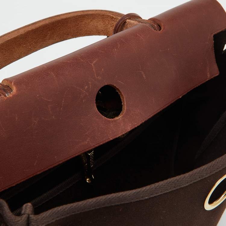 Pre Owned Hermès Cafe/Terre Canvas and Leather 2in1 Herbag Zip 31 Bag