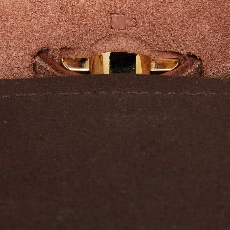 Pre Owned Hermès Cafe/Terre Canvas and Leather 2in1 Herbag Zip 31 Bag