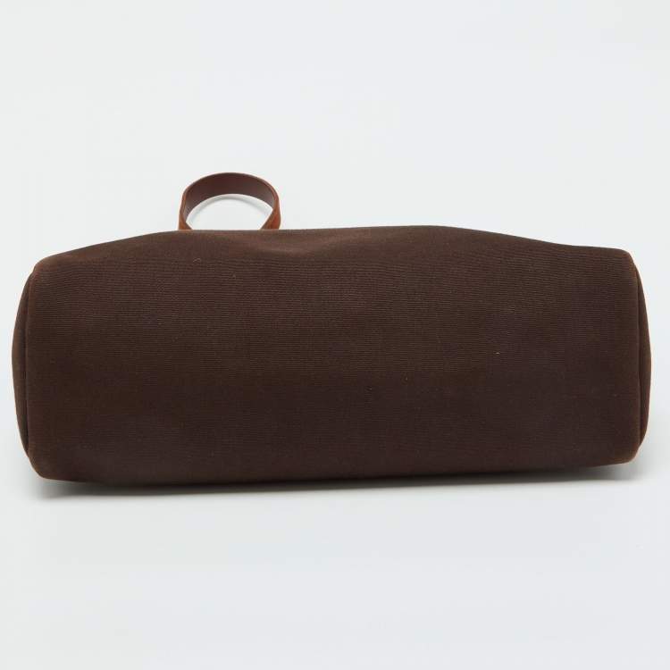Pre Owned Hermès Cafe/Terre Canvas and Leather 2in1 Herbag Zip 31 Bag