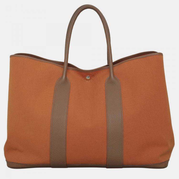 Pre Owned Hermes Toile Garden Party 49 Voyage Bag