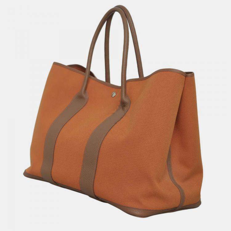 Pre Owned Hermes Toile Garden Party 49 Voyage Bag