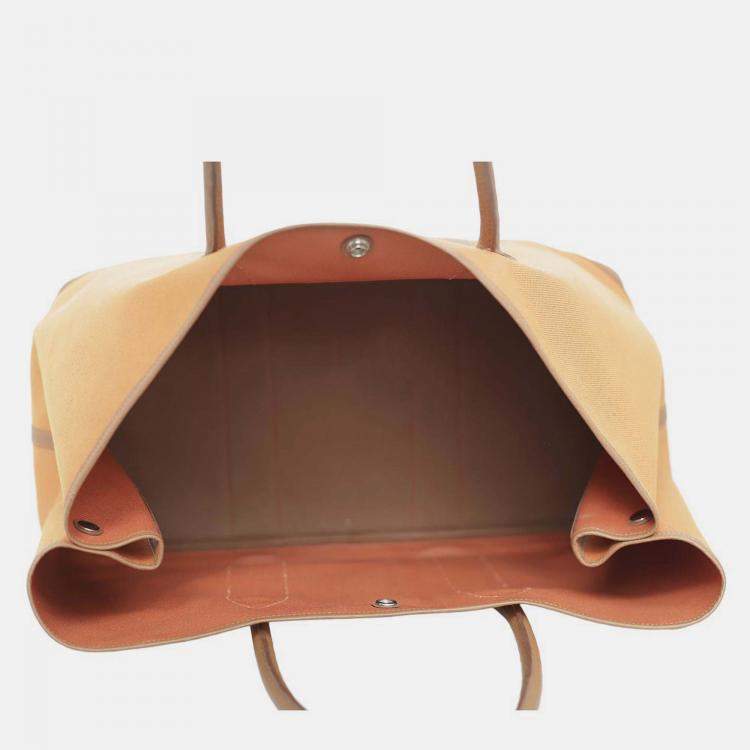 Pre Owned Hermes Toile Garden Party 49 Voyage Bag