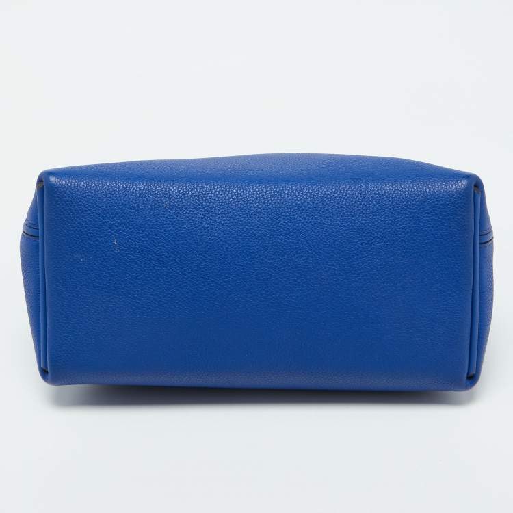 Pre Owned Hermes Blue Royal/Tabac Camel/Fauve Evercolor and Swift Leather Gold Finish 24/24 29 Bag