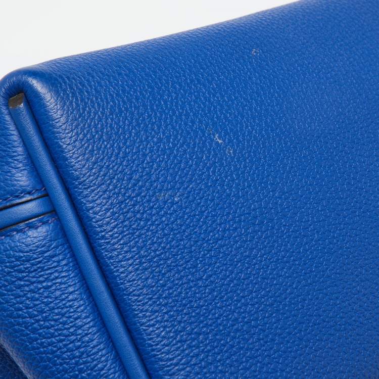 Pre Owned Hermes Blue Royal/Tabac Camel/Fauve Evercolor and Swift Leather Gold Finish 24/24 29 Bag