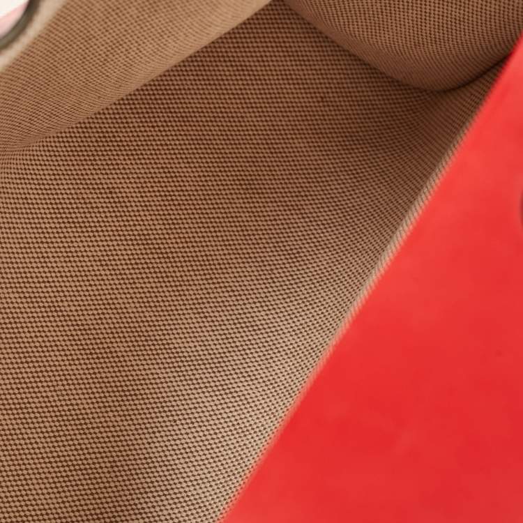 Pre Owned Hermès Rogue Piment/Ecru Canvas and Vache Hunter Herbag Zip 31 Bag