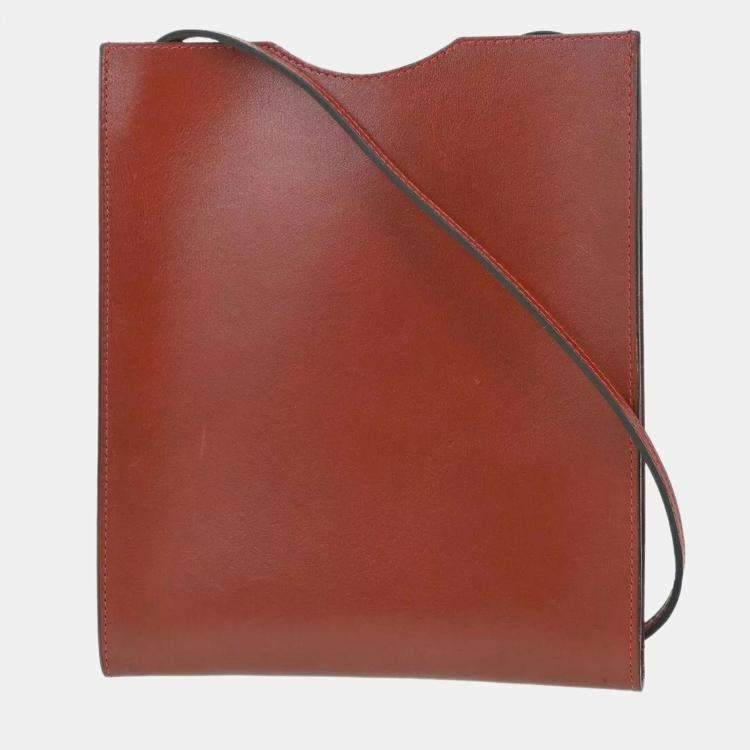 Pre Owned Hermes Bordeaux Box Calf Onimaitou Shoulder Bag