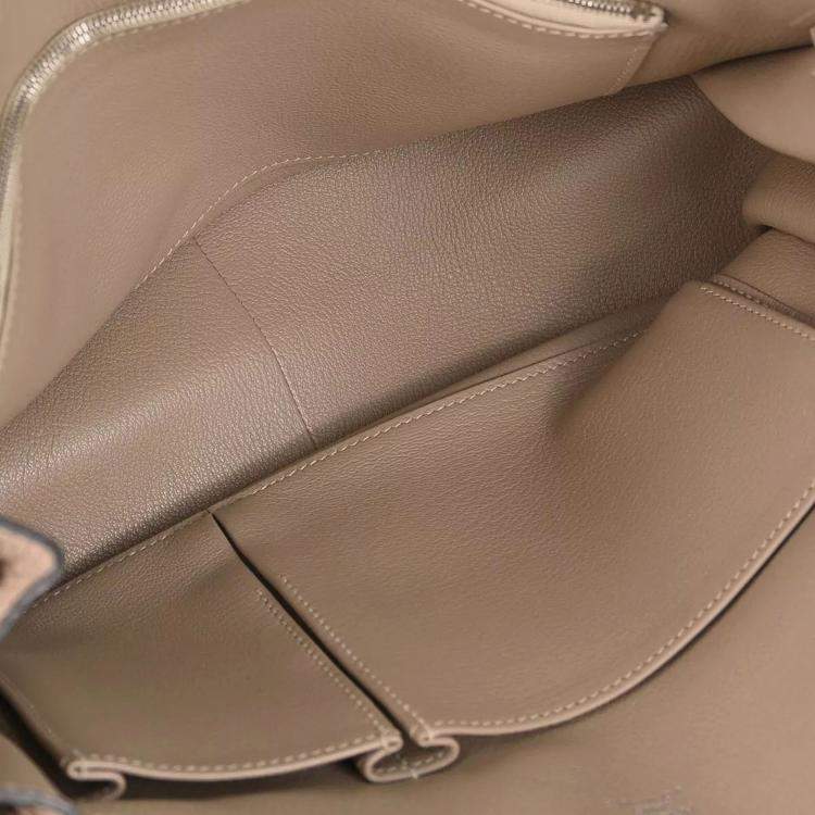 Pre Owned Hermes Tourterelle Taurillon Clemence Jypsiere 34 Shoulder Bag