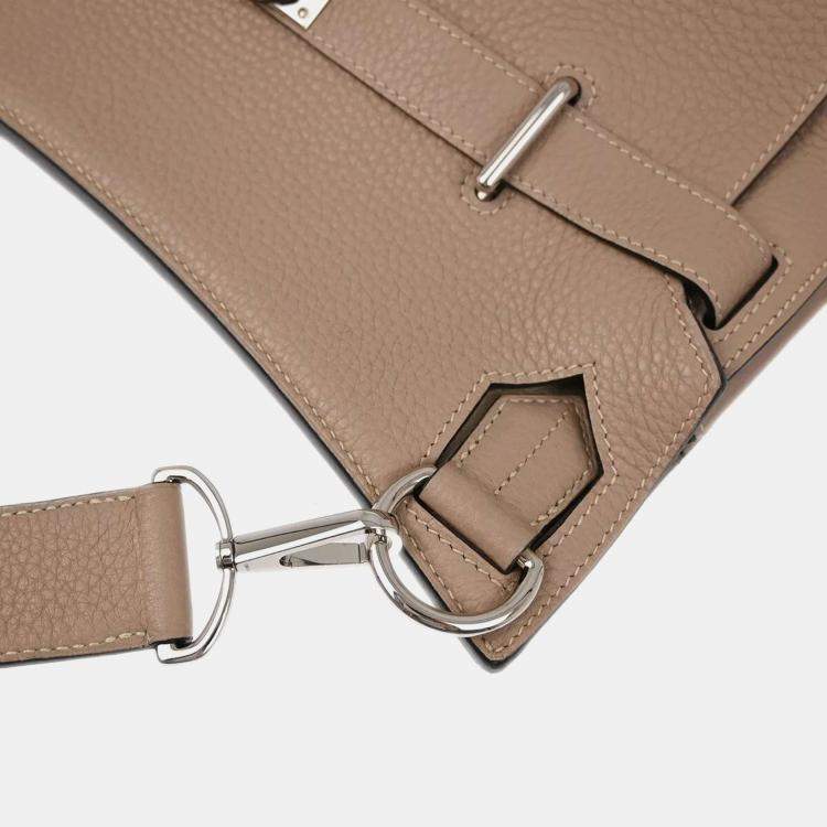 Pre Owned Hermes Tourterelle Taurillon Clemence Jypsiere 34 Shoulder Bag