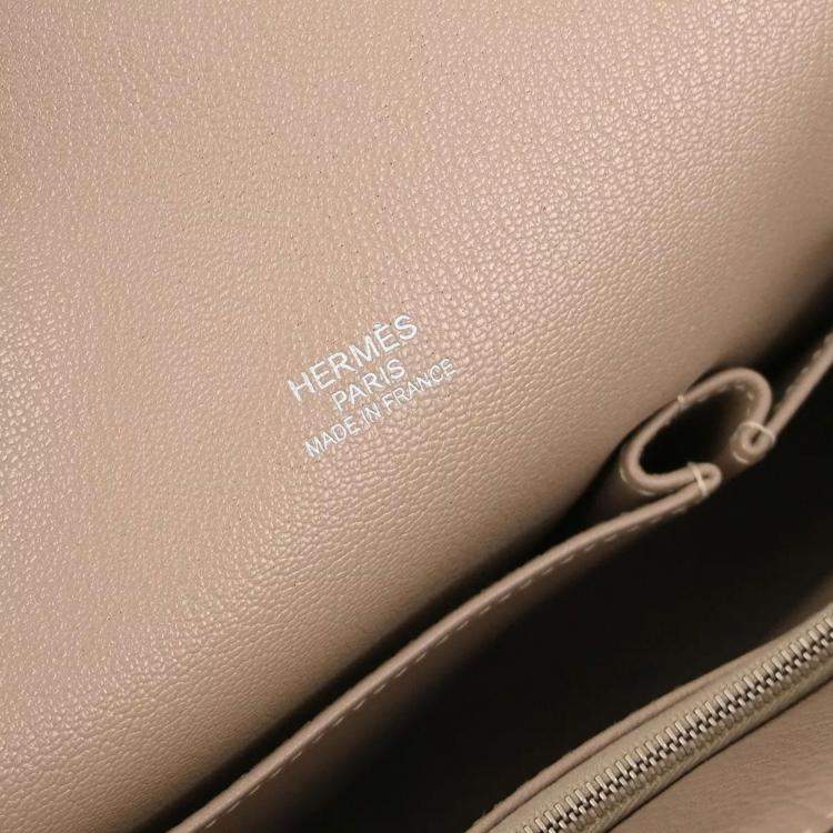 Pre Owned Hermes Tourterelle Taurillon Clemence Jypsiere 34 Shoulder Bag