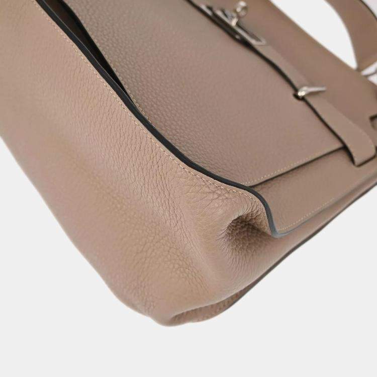 Pre Owned Hermes Tourterelle Taurillon Clemence Jypsiere 34 Shoulder Bag