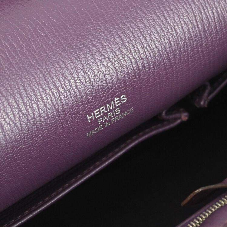 Pre Owned Hermes Purple Fjord Jypsiere 34 Shoulder Bag