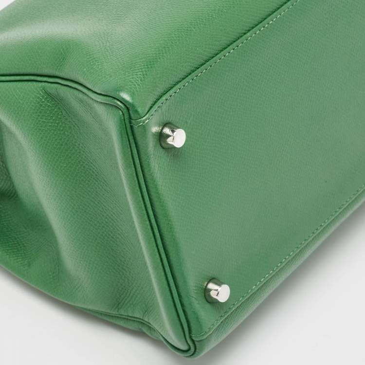 Pre Owned Hermes Vert Bengal Epsom Leather Palladium Finish Kelly Retourne 35 Bag