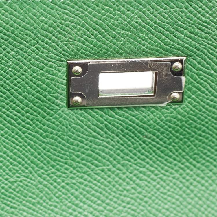 Pre Owned Hermes Vert Bengal Epsom Leather Palladium Finish Kelly Retourne 35 Bag