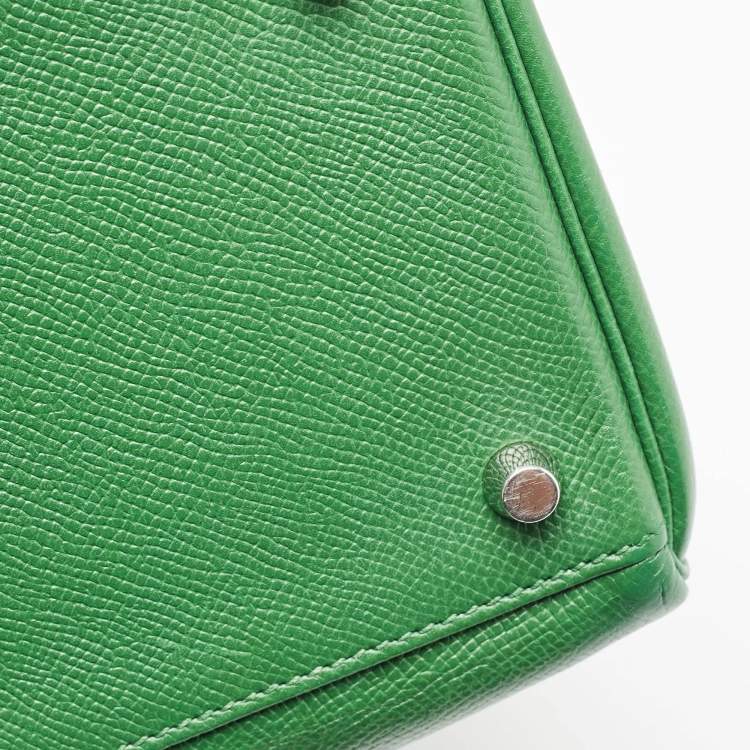 Pre Owned Hermes Vert Bengal Epsom Leather Palladium Finish Kelly Retourne 35 Bag