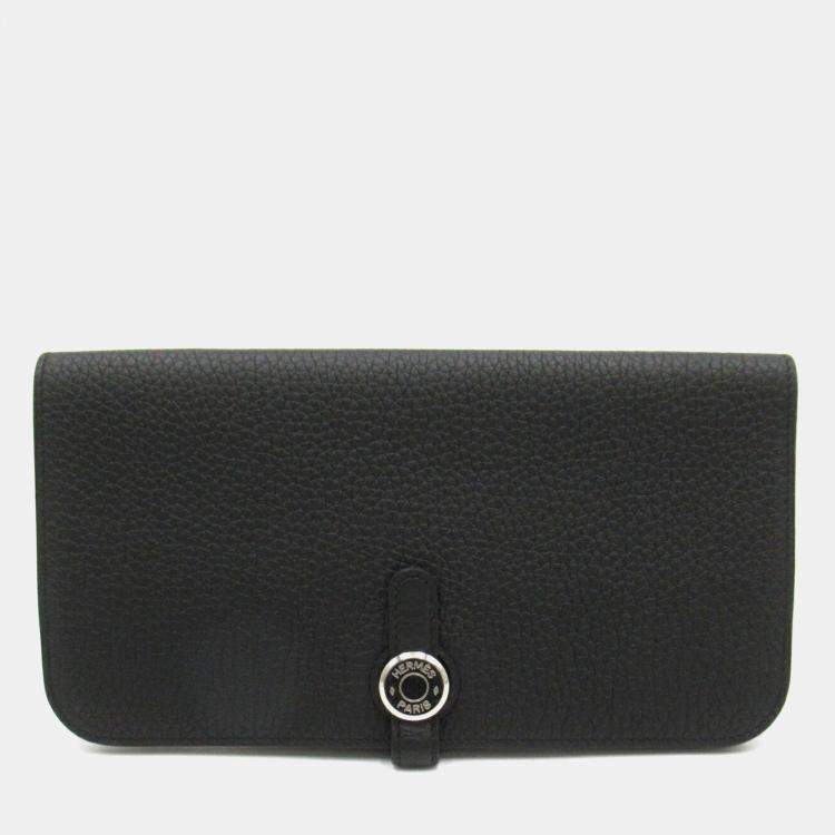 Hermes Dogon Long Bifold Wallet Leather Black Leather Hermes TLC