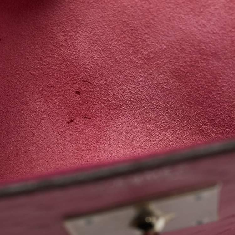 Pre Owned Hermes Fuchsia Ostrich Palladium Finish Birkin 30 Bag