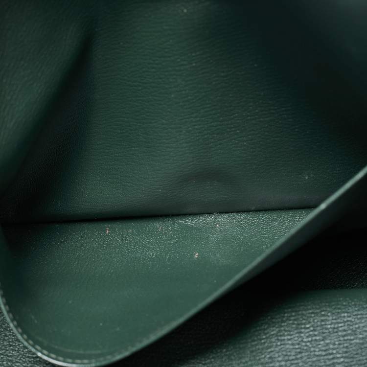 Pre Owned Hermes Vert Vertigo/Vert Fonce Taurillon Clemence Palladium Finish Birkin 35 Bag