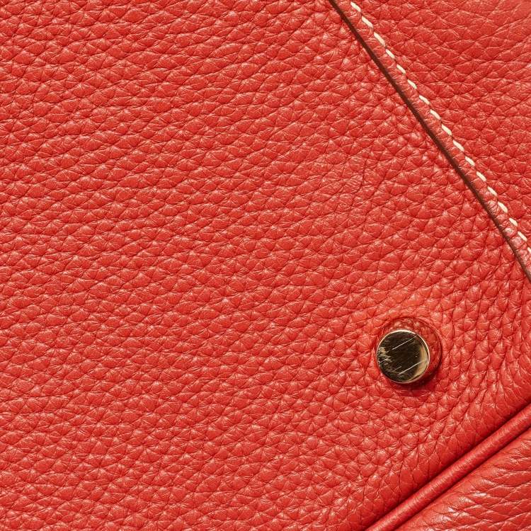 Pre Owned Hermes Blush Taurillon Clemence Leather Gold Hardware Lindy 34 Bag