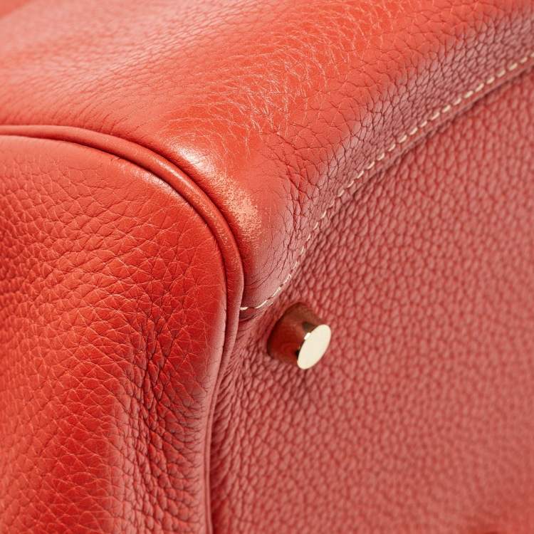 Pre Owned Hermes Blush Taurillon Clemence Leather Gold Hardware Lindy 34 Bag