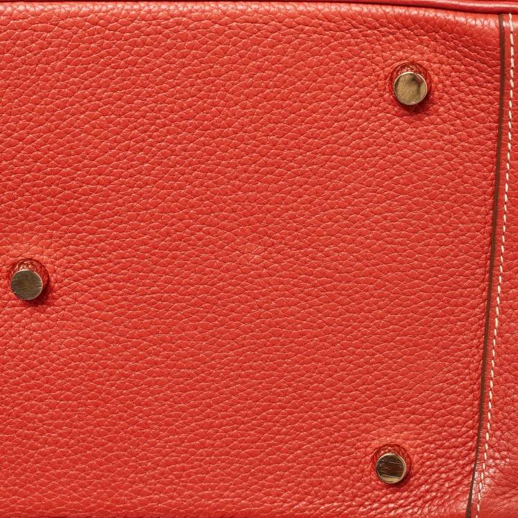 Pre Owned Hermes Blush Taurillon Clemence Leather Gold Hardware Lindy 34 Bag