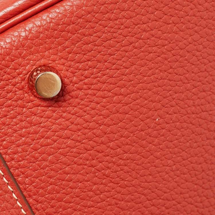Pre Owned Hermes Blush Taurillon Clemence Leather Gold Hardware Lindy 34 Bag