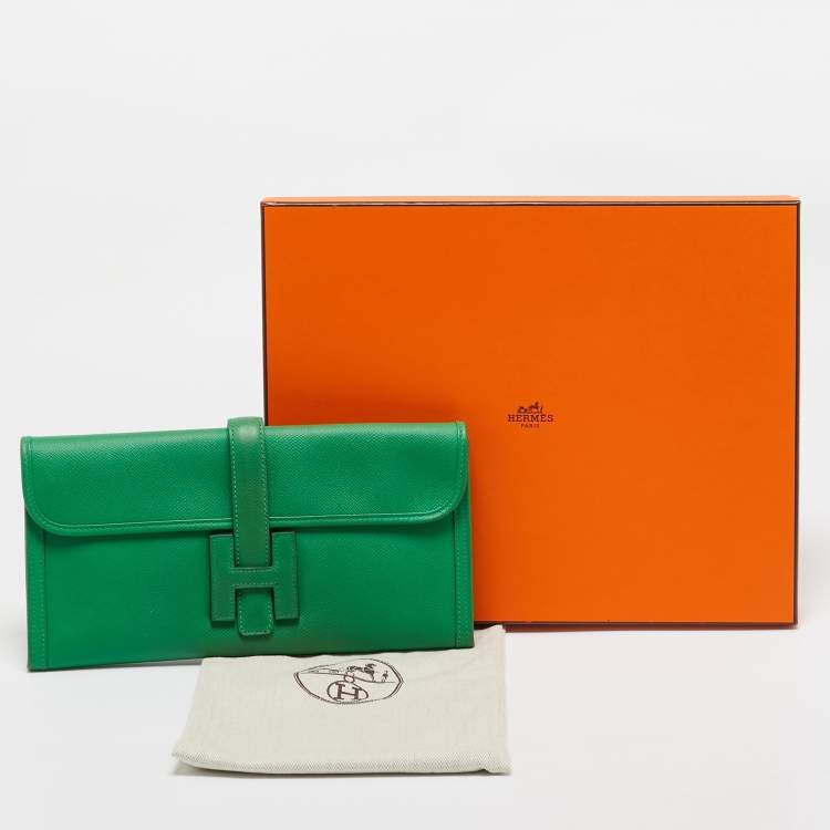 Pre Owned Hermes Bambou Epsom Leather Elan Jige 29 Clutch