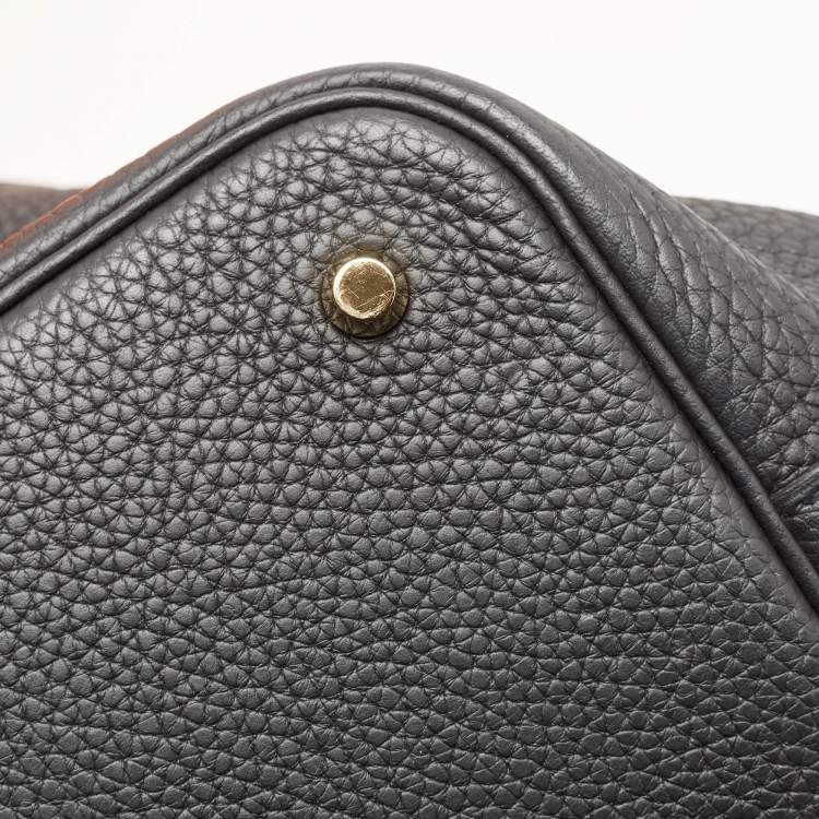 Pre Owned Hermes Noir Taurillon Clemence Leather Picotin Lock 22 Bag
