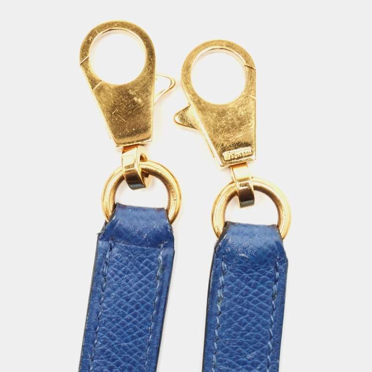 Pre Owned Hermes Bleu Courchevel Leather Gold Finish Kelly Retourne 28 Bag