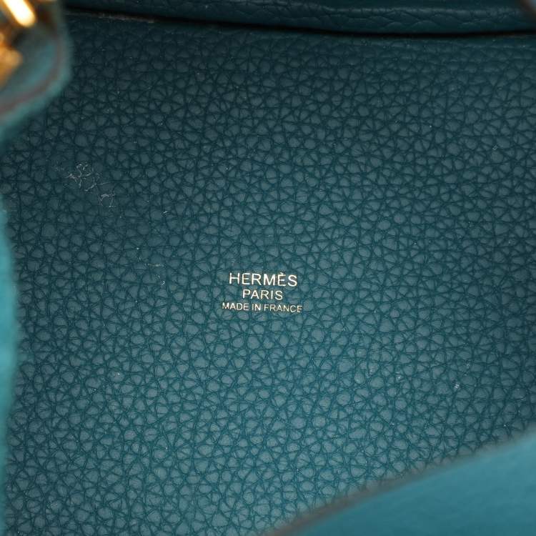 Pre Owned Hermes Vert Bosphore Taurillon Clemence Leather Picotin Lock 18 Bag
