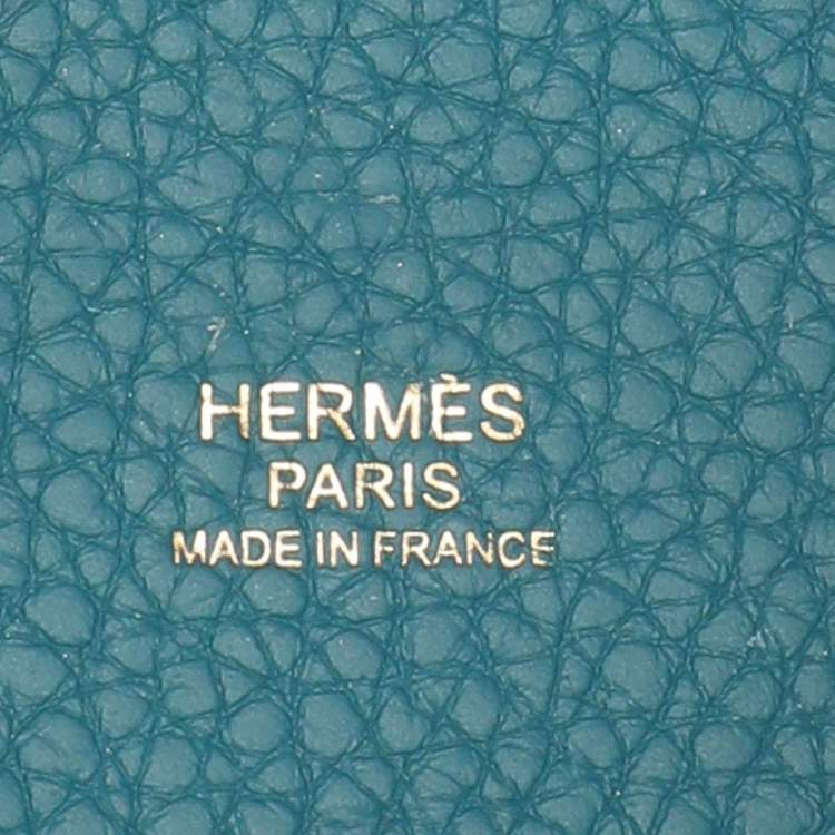 Pre Owned Hermes Vert Bosphore Taurillon Clemence Leather Picotin Lock 18 Bag