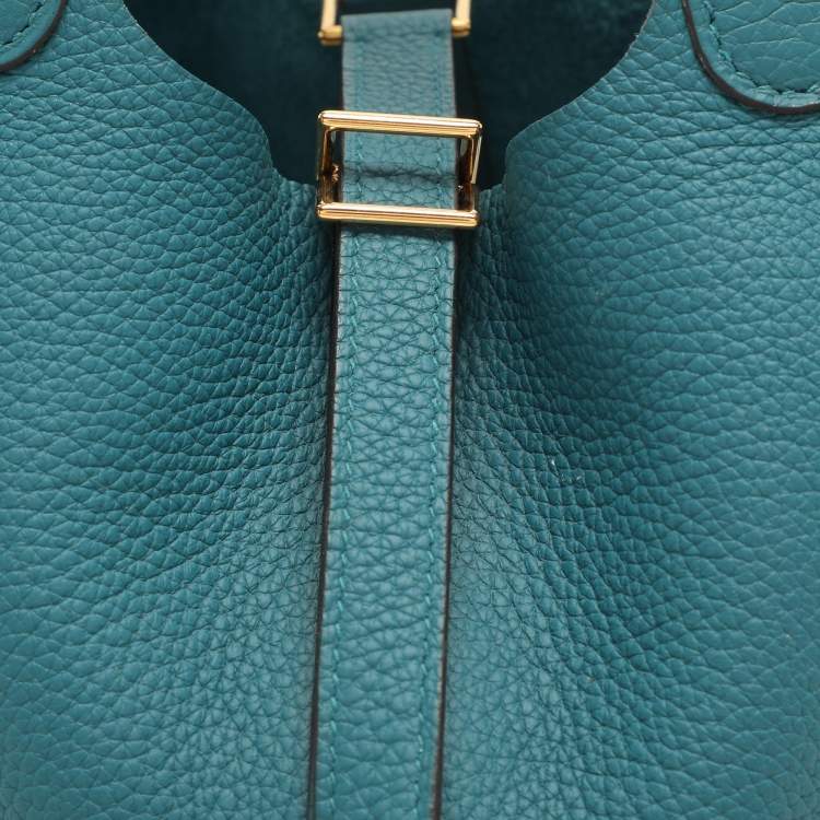 Pre Owned Hermes Vert Bosphore Taurillon Clemence Leather Picotin Lock 18 Bag
