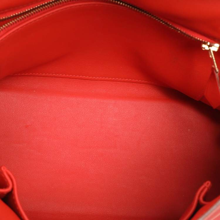 Pre Owned Hermes Capucine Swift Leather Gold Plated Kelly Retourne 25 Bag
