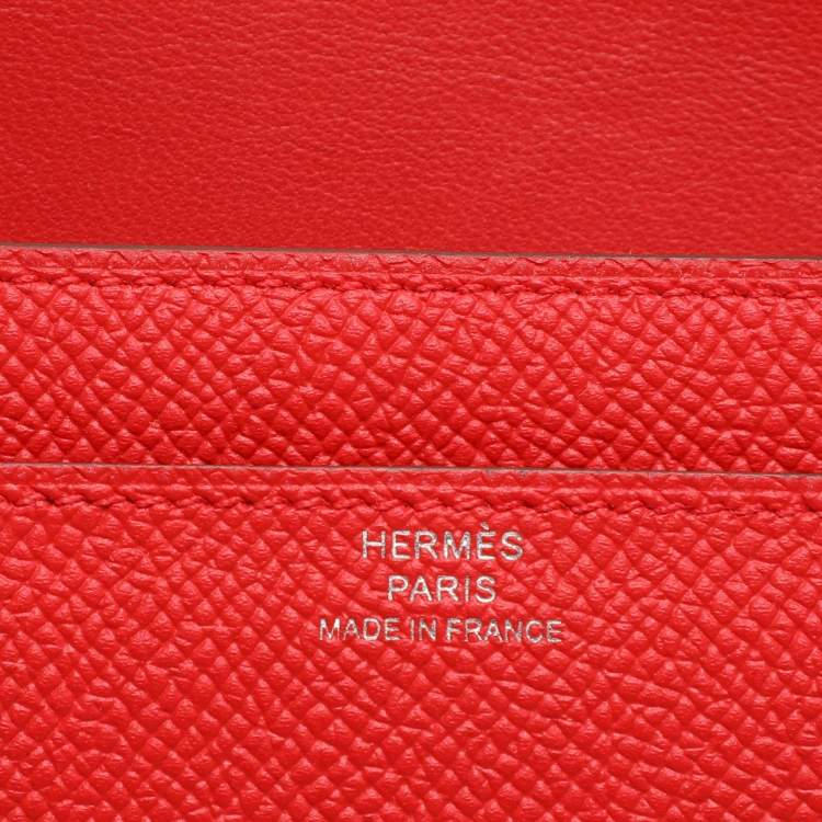 Pre Owned Hermes Red Epsom Leather Constance Long Wallet