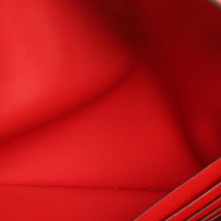 Pre Owned Hermes Red Epsom Leather Constance Long Wallet