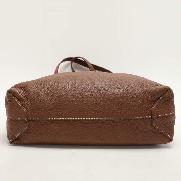 Pre Owned Hermes Tosca/Alizan Togo Leather Double Sens Tote