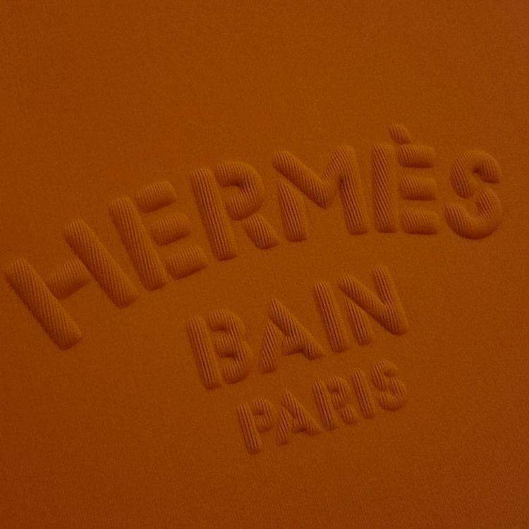 Pre Owned Hermes Orange Neoprene Small Neobain Case 