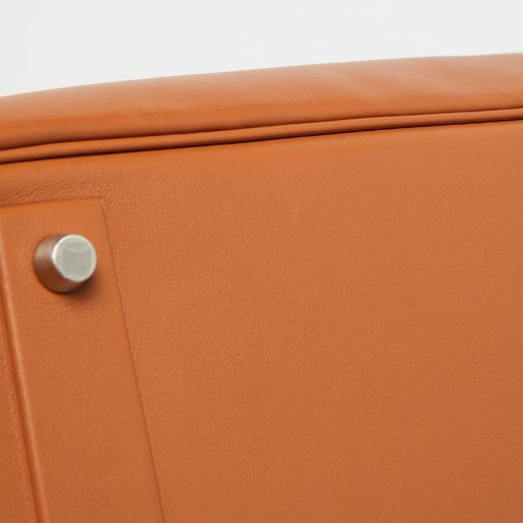 Pre Owned Hermes Gold Swift Leather Shadow Birkin 40 Bag