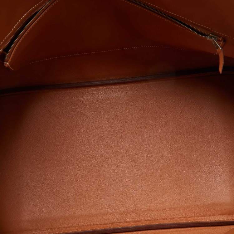 Pre Owned Hermes Gold Swift Leather Shadow Birkin 40 Bag