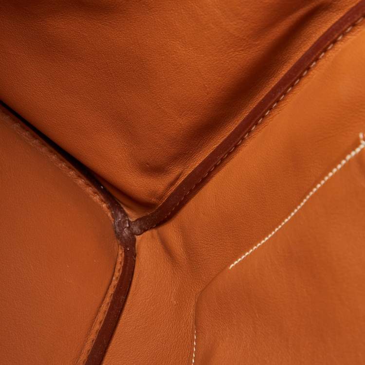 Pre Owned Hermes Gold Swift Leather Shadow Birkin 40 Bag