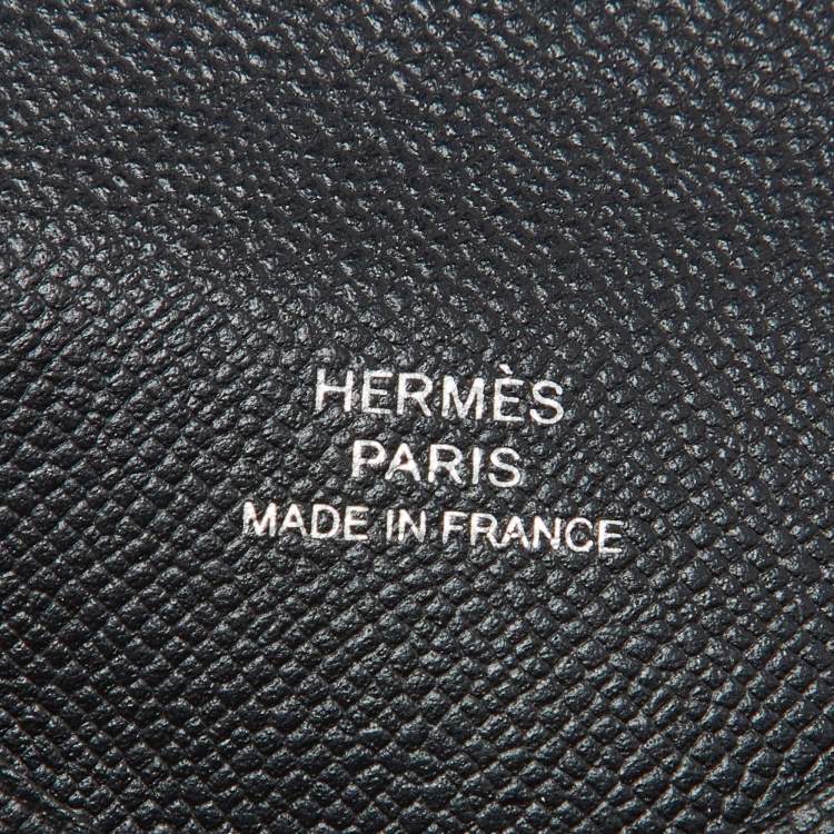 Pre Owned Hermes Black Madame Leather Calvi Card Holder