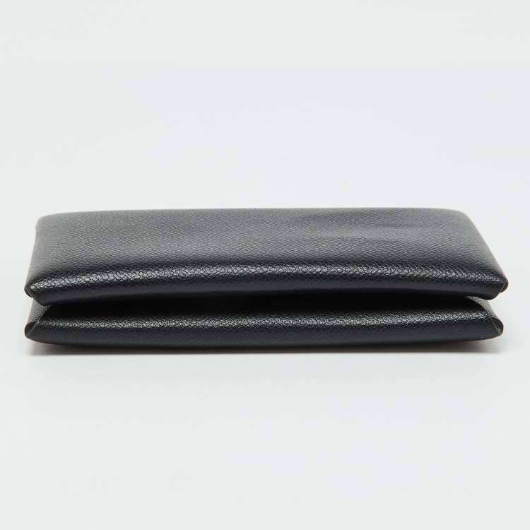 Pre Owned Hermes Black Madame Leather Calvi Card Holder