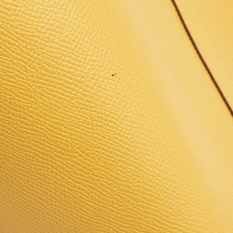 Pre Owned Hermes Jaune Ambre/Brique/Blanc Epsom Leather Picotin Lock Tressage 18 Bag