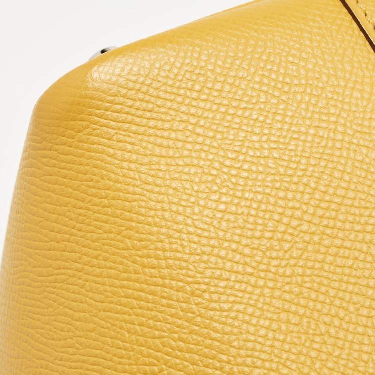 Pre Owned Hermes Jaune Ambre/Brique/Blanc Epsom Leather Picotin Lock Tressage 18 Bag