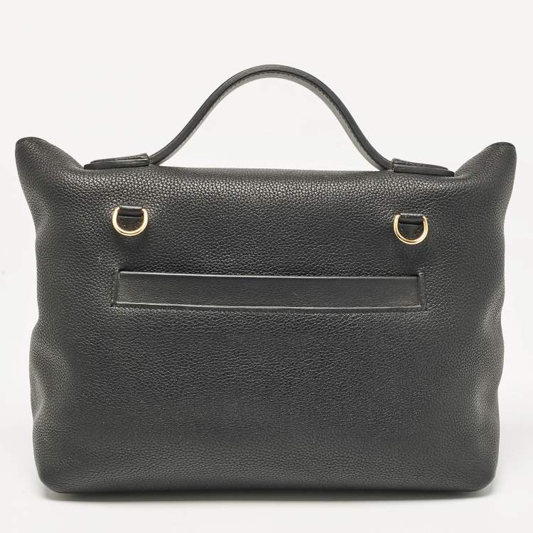 Pre Owned Hermes Noir Taurillon Maurice and Swift Leather Gold Finish 24/24 29 Bag