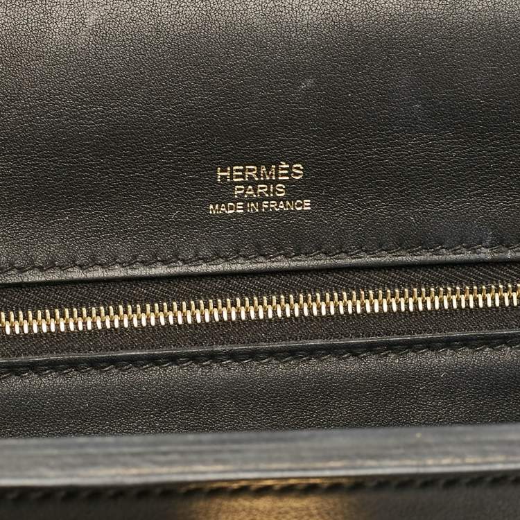 Pre Owned Hermes Noir Taurillon Maurice and Swift Leather Gold Finish 24/24 29 Bag