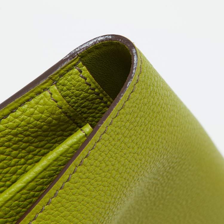 Pre Owned Hermes Anis Green Taurillon Togo Leather Dogon Duo Wallet
