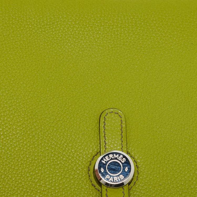 Pre Owned Hermes Anis Green Taurillon Togo Leather Dogon Duo Wallet
