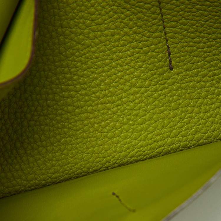 Pre Owned Hermes Anis Green Taurillon Togo Leather Dogon Duo Wallet