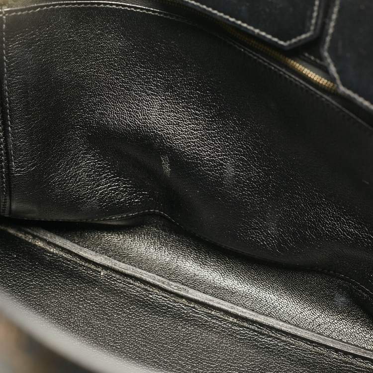 Pre Owned Hermes Noir Box Leather Gold Finish Birkin 35 Bag