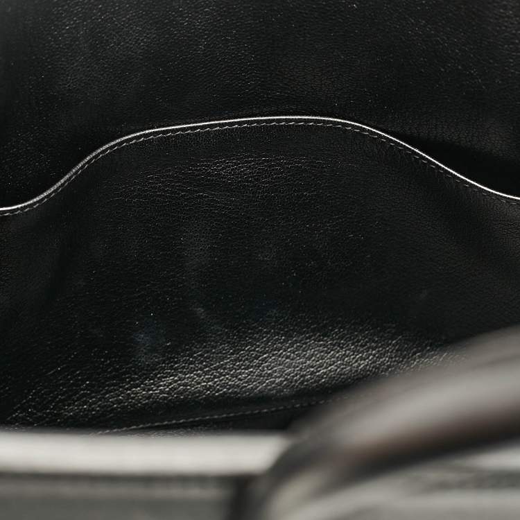 Pre Owned Hermes Noir Box Leather Gold Finish Birkin 35 Bag